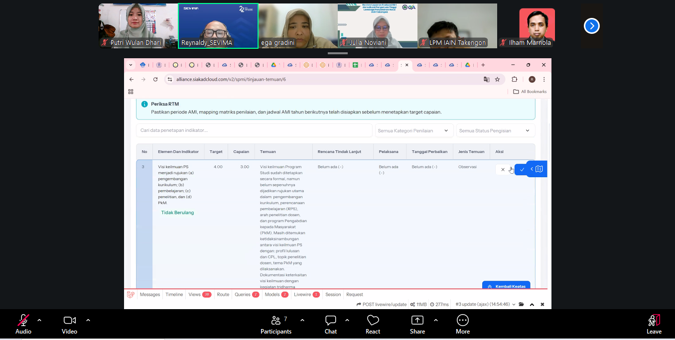 LPM IAIN Takengon Ikuti Sosialisasi Modul SPMI untuk Optimalisasi SEVIMA Platform